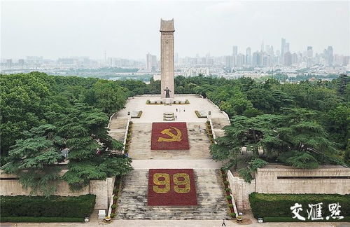 南京雨花台 巨型花卉拼图,庆祝建党99周年